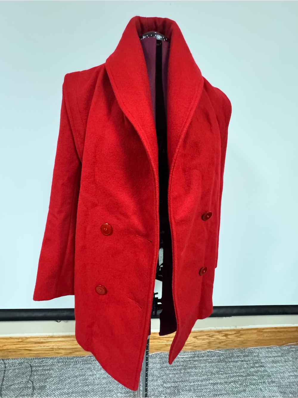 Stephanie Mathews Petite Red Double Breasted Coat Women’s